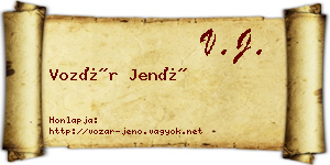 Vozár Jenő névjegykártya