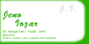 jeno vozar business card